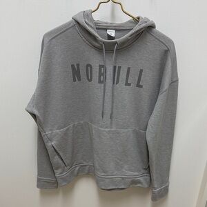 NOBULL Gray Crewneck Hoodie with Logo